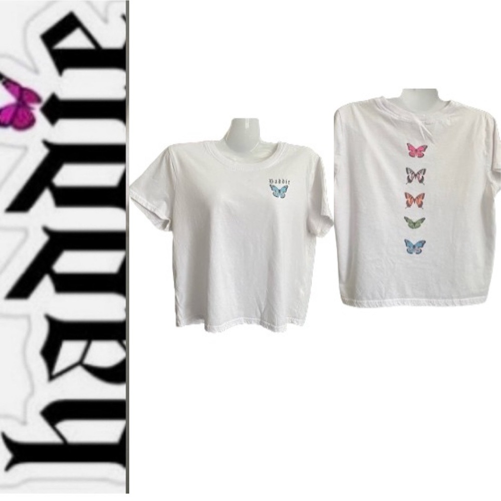 🦋 Butterfly Crop T-SHIRT White Baddie